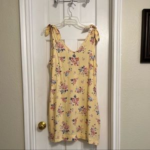 Copper Key Yellow Floral V-Neck Sleeveless Dress Size L